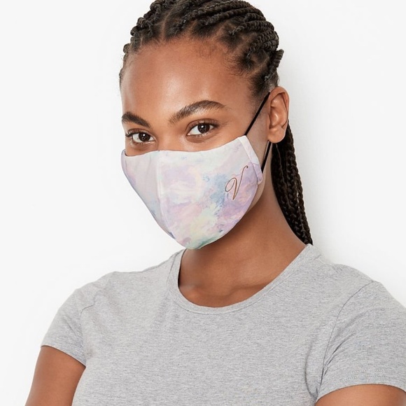 Victoria's Secret Reusable Face Mask Pastel Rainbow NEW - Picture 1 of 4